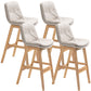 Scandinavian Wood Upholstered Counter Stools Low Back Bar Stools with Footrest White Wood 4 Piece Set Clearhalo 'Bar Furniture' 'Bar Stools' 'bar_stools' 'furn' 'furn_bar_stools' 'furniture_bar_stools' 'Kitchen & Dining Furniture' 'kitchen&dining_furn' 'kitchen' 'kitchen_furn' Furniture' 4290128