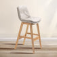 Scandinavian Wood Upholstered Counter Stools Low Back Bar Stools with Footrest White Wood 1 Piece Clearhalo 'Bar Furniture' 'Bar Stools' 'bar_stools' 'furn' 'furn_bar_stools' 'furniture_bar_stools' 'Kitchen & Dining Furniture' 'kitchen&dining_furn' 'kitchen' 'kitchen_furn' Furniture' 4290129
