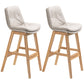 Scandinavian Wood Upholstered Counter Stools Low Back Bar Stools with Footrest White Wood 2 Piece Set Clearhalo 'Bar Furniture' 'Bar Stools' 'bar_stools' 'furn' 'furn_bar_stools' 'furniture_bar_stools' 'Kitchen & Dining Furniture' 'kitchen&dining_furn' 'kitchen' 'kitchen_furn' Furniture' 4290130