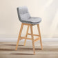 Scandinavian Wood Upholstered Counter Stools Low Back Bar Stools with Footrest Grey Wood 1 Piece Clearhalo 'Bar Furniture' 'Bar Stools' 'bar_stools' 'furn' 'furn_bar_stools' 'furniture_bar_stools' 'Kitchen & Dining Furniture' 'kitchen&dining_furn' 'kitchen' 'kitchen_furn' Furniture' 4290132
