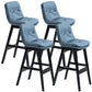 Scandinavian Wood Upholstered Counter Stools Low Back Bar Stools with Footrest Blue Black 4 Piece Set Clearhalo 'Bar Furniture' 'Bar Stools' 'bar_stools' 'furn' 'furn_bar_stools' 'furniture_bar_stools' 'Kitchen & Dining Furniture' 'kitchen&dining_furn' 'kitchen' 'kitchen_furn' Furniture' 4290134