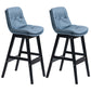 Scandinavian Wood Upholstered Counter Stools Low Back Bar Stools with Footrest Blue Black 2 Piece Set Clearhalo 'Bar Furniture' 'Bar Stools' 'bar_stools' 'furn' 'furn_bar_stools' 'furniture_bar_stools' 'Kitchen & Dining Furniture' 'kitchen&dining_furn' 'kitchen' 'kitchen_furn' Furniture' 4290136
