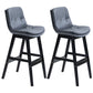 Scandinavian Wood Upholstered Counter Stools Low Back Bar Stools with Footrest Dark Gray Black 2 Piece Set Clearhalo 'Bar Furniture' 'Bar Stools' 'bar_stools' 'furn' 'furn_bar_stools' 'furniture_bar_stools' 'Kitchen & Dining Furniture' 'kitchen&dining_furn' 'kitchen' 'kitchen_furn' Furniture' 4290145