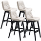Scandinavian Wood Upholstered Counter Stools Low Back Bar Stools with Footrest White Black 4 Piece Set Clearhalo 'Bar Furniture' 'Bar Stools' 'bar_stools' 'furn' 'furn_bar_stools' 'furniture_bar_stools' 'Kitchen & Dining Furniture' 'kitchen&dining_furn' 'kitchen' 'kitchen_furn' Furniture' 4290149