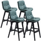 Scandinavian Wood Upholstered Counter Stools Low Back Bar Stools with Footrest Green Black 4 Piece Set Clearhalo 'Bar Furniture' 'Bar Stools' 'bar_stools' 'furn' 'furn_bar_stools' 'furniture_bar_stools' 'Kitchen & Dining Furniture' 'kitchen&dining_furn' 'kitchen' 'kitchen_furn' Furniture' 4290155