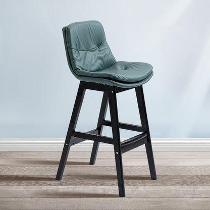 Scandinavian Wood Upholstered Counter Stools Low Back Bar Stools with Footrest Green Black 1 Piece Clearhalo 'Bar Furniture' 'Bar Stools' 'bar_stools' 'furn' 'furn_bar_stools' 'furniture_bar_stools' 'Kitchen & Dining Furniture' 'kitchen&dining_furn' 'kitchen' 'kitchen_furn' Furniture' 4290156