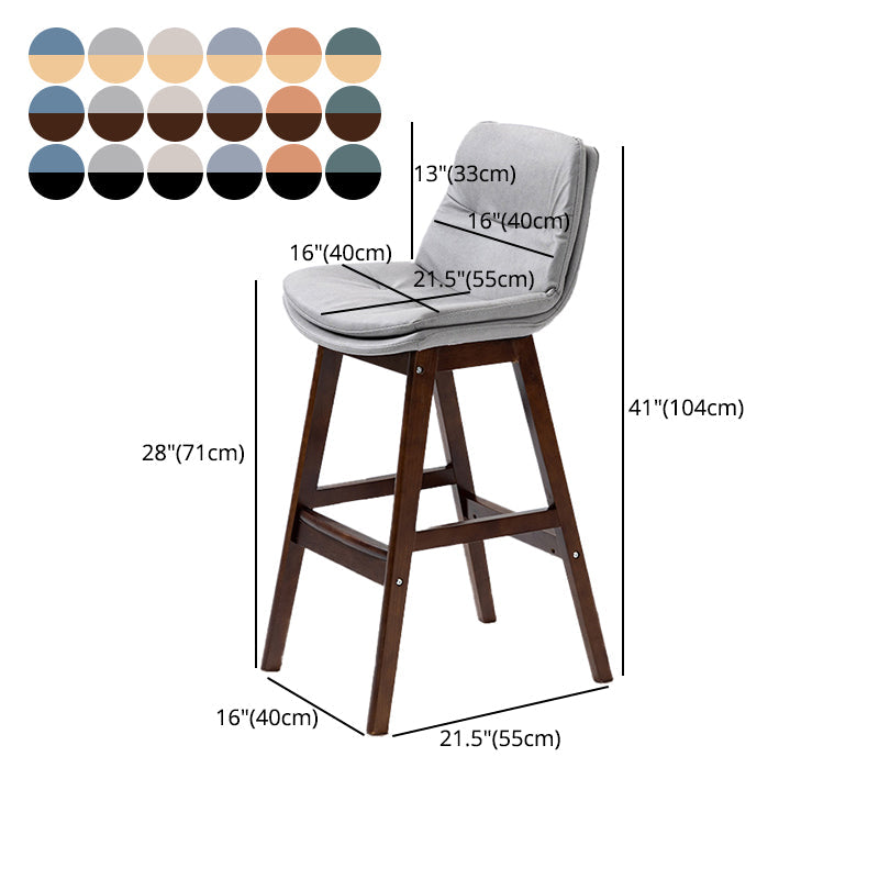 Scandinavian Wood Upholstered Counter Stools Low Back Bar Stools with Footrest Clearhalo 'Bar Furniture' 'Bar Stools' 'bar_stools' 'furn' 'furn_bar_stools' 'furniture_bar_stools' 'Kitchen & Dining Furniture' 'kitchen&dining_furn' 'kitchen' 'kitchen_furn' Furniture' 4290161