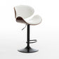 Scandinavian Adjustable Height Swivel Counter Stools Leather Wood Bar Stools (1 Piece) White Clearhalo 'Bar Furniture' 'Bar Stools' 'bar_stools' 'furn' 'furn_bar_stools' 'furniture_bar_stools' 'Kitchen & Dining Furniture' 'kitchen&dining_furn' 'kitchen' 'kitchen_furn' Furniture' 4290166