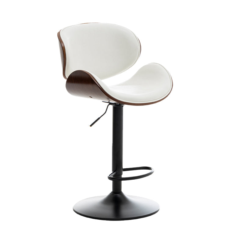 Scandinavian Adjustable Height Swivel Counter Stools Leather Wood Bar Stools (1 Piece) Clearhalo 'Bar Furniture' 'Bar Stools' 'bar_stools' 'furn' 'furn_bar_stools' 'furniture_bar_stools' 'Kitchen & Dining Furniture' 'kitchen&dining_furn' 'kitchen' 'kitchen_furn' Furniture' 4290169
