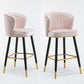Scandinavian Iron Upholstered Counter Stools Black Low Back Bar Stools with Footrest Clearhalo 'Bar Furniture' 'Bar Stools' 'bar_stools' 'furn' 'furn_bar_stools' 'furniture_bar_stools' 'Kitchen & Dining Furniture' 'kitchen&dining_furn' 'kitchen' 'kitchen_furn' Furniture' 4290184