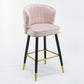 Scandinavian Iron Upholstered Counter Stools Black Low Back Bar Stools with Footrest Light Pink 1 Piece Clearhalo 'Bar Furniture' 'Bar Stools' 'bar_stools' 'furn' 'furn_bar_stools' 'furniture_bar_stools' 'Kitchen & Dining Furniture' 'kitchen&dining_furn' 'kitchen' 'kitchen_furn' Furniture' 4290189