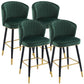 Scandinavian Iron Upholstered Counter Stools Black Low Back Bar Stools with Footrest Green 4 Piece Set Clearhalo 'Bar Furniture' 'Bar Stools' 'bar_stools' 'furn' 'furn_bar_stools' 'furniture_bar_stools' 'Kitchen & Dining Furniture' 'kitchen&dining_furn' 'kitchen' 'kitchen_furn' Furniture' 4290193