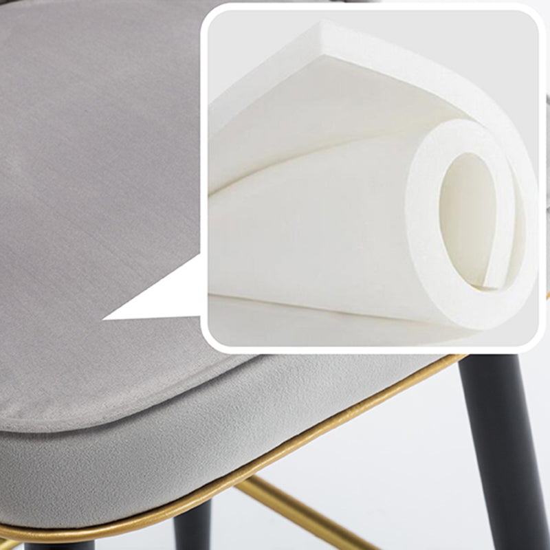 Scandinavian Iron Upholstered Counter Stools Black Low Back Bar Stools with Footrest Clearhalo 'Bar Furniture' 'Bar Stools' 'bar_stools' 'furn' 'furn_bar_stools' 'furniture_bar_stools' 'Kitchen & Dining Furniture' 'kitchen&dining_furn' 'kitchen' 'kitchen_furn' Furniture' 4290194