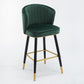 Scandinavian Iron Upholstered Counter Stools Black Low Back Bar Stools with Footrest Green 1 Piece Clearhalo 'Bar Furniture' 'Bar Stools' 'bar_stools' 'furn' 'furn_bar_stools' 'furniture_bar_stools' 'Kitchen & Dining Furniture' 'kitchen&dining_furn' 'kitchen' 'kitchen_furn' Furniture' 4290195