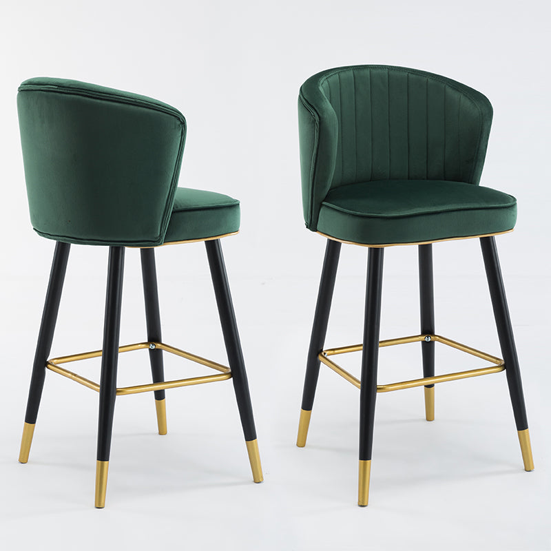 Scandinavian Iron Upholstered Counter Stools Black Low Back Bar Stools with Footrest Clearhalo 'Bar Furniture' 'Bar Stools' 'bar_stools' 'furn' 'furn_bar_stools' 'furniture_bar_stools' 'Kitchen & Dining Furniture' 'kitchen&dining_furn' 'kitchen' 'kitchen_furn' Furniture' 4290197