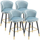 Scandinavian Iron Upholstered Counter Stools Black Low Back Bar Stools with Footrest Light Blue 4 Piece Set Clearhalo 'Bar Furniture' 'Bar Stools' 'bar_stools' 'furn' 'furn_bar_stools' 'furniture_bar_stools' 'Kitchen & Dining Furniture' 'kitchen&dining_furn' 'kitchen' 'kitchen_furn' Furniture' 4290198