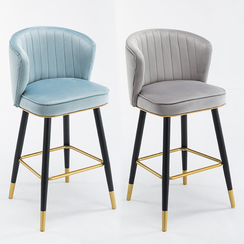 Scandinavian Iron Upholstered Counter Stools Black Low Back Bar Stools with Footrest Clearhalo 'Bar Furniture' 'Bar Stools' 'bar_stools' 'furn' 'furn_bar_stools' 'furniture_bar_stools' 'Kitchen & Dining Furniture' 'kitchen&dining_furn' 'kitchen' 'kitchen_furn' Furniture' 4290199