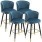 Scandinavian Iron Upholstered Counter Stools Black Low Back Bar Stools with Footrest Royal Blue 4 Piece Set Clearhalo 'Bar Furniture' 'Bar Stools' 'bar_stools' 'furn' 'furn_bar_stools' 'furniture_bar_stools' 'Kitchen & Dining Furniture' 'kitchen&dining_furn' 'kitchen' 'kitchen_furn' Furniture' 4290202