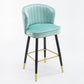 Scandinavian Iron Upholstered Counter Stools Black Low Back Bar Stools with Footrest Blue 1 Piece Clearhalo 'Bar Furniture' 'Bar Stools' 'bar_stools' 'furn' 'furn_bar_stools' 'furniture_bar_stools' 'Kitchen & Dining Furniture' 'kitchen&dining_furn' 'kitchen' 'kitchen_furn' Furniture' 4290206