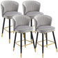 Scandinavian Iron Upholstered Counter Stools Black Low Back Bar Stools with Footrest Grey 4 Piece Set Clearhalo 'Bar Furniture' 'Bar Stools' 'bar_stools' 'furn' 'furn_bar_stools' 'furniture_bar_stools' 'Kitchen & Dining Furniture' 'kitchen&dining_furn' 'kitchen' 'kitchen_furn' Furniture' 4290211