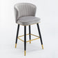 Scandinavian Iron Upholstered Counter Stools Black Low Back Bar Stools with Footrest Grey 1 Piece Clearhalo 'Bar Furniture' 'Bar Stools' 'bar_stools' 'furn' 'furn_bar_stools' 'furniture_bar_stools' 'Kitchen & Dining Furniture' 'kitchen&dining_furn' 'kitchen' 'kitchen_furn' Furniture' 4290212