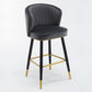 Scandinavian Iron Upholstered Counter Stools Black Low Back Bar Stools with Footrest Dark Gray 1 Piece Clearhalo 'Bar Furniture' 'Bar Stools' 'bar_stools' 'furn' 'furn_bar_stools' 'furniture_bar_stools' 'Kitchen & Dining Furniture' 'kitchen&dining_furn' 'kitchen' 'kitchen_furn' Furniture' 4290215
