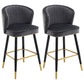Scandinavian Iron Upholstered Counter Stools Black Low Back Bar Stools with Footrest Dark Gray 2 Piece Set Clearhalo 'Bar Furniture' 'Bar Stools' 'bar_stools' 'furn' 'furn_bar_stools' 'furniture_bar_stools' 'Kitchen & Dining Furniture' 'kitchen&dining_furn' 'kitchen' 'kitchen_furn' Furniture' 4290216