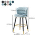 Scandinavian Iron Upholstered Counter Stools Black Low Back Bar Stools with Footrest Clearhalo 'Bar Furniture' 'Bar Stools' 'bar_stools' 'furn' 'furn_bar_stools' 'furniture_bar_stools' 'Kitchen & Dining Furniture' 'kitchen&dining_furn' 'kitchen' 'kitchen_furn' Furniture' 4290218
