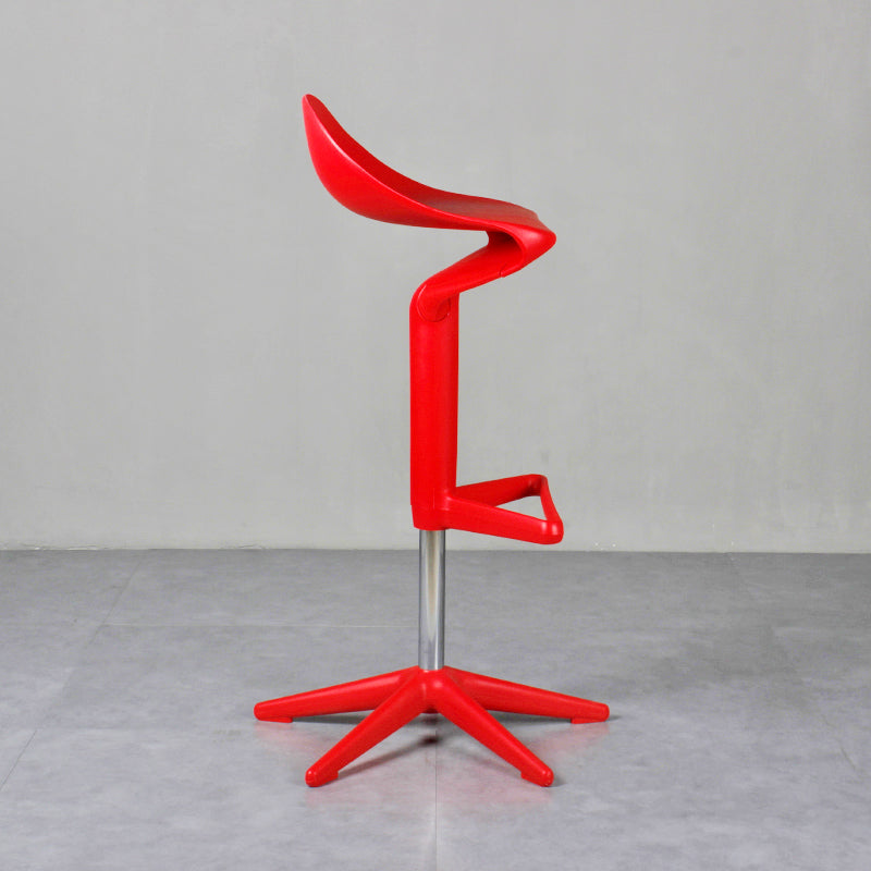 Dinning Room Modern Plastic Barstool Rotating Lifting Macron Bar Stool with Backrests Red 1 Piece Clearhalo 'Bar Furniture' 'Bar Stools' 'bar_stools' 'furn' 'furn_bar_stools' 'furniture_bar_stools' 'Kitchen & Dining Furniture' 'kitchen&dining_furn' 'kitchen' 'kitchen_furn' Furniture' 4290227