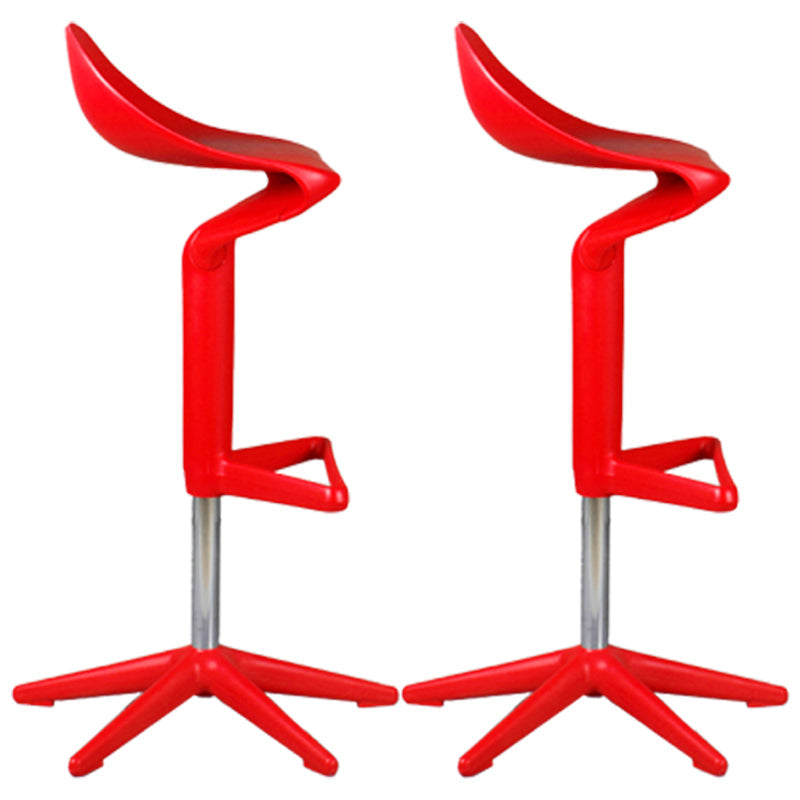 Dinning Room Modern Plastic Barstool Rotating Lifting Macron Bar Stool with Backrests Red 2 Piece Set Clearhalo 'Bar Furniture' 'Bar Stools' 'bar_stools' 'furn' 'furn_bar_stools' 'furniture_bar_stools' 'Kitchen & Dining Furniture' 'kitchen&dining_furn' 'kitchen' 'kitchen_furn' Furniture' 4290230