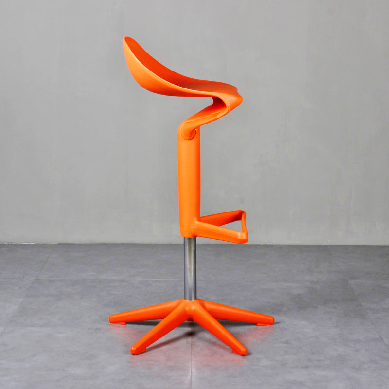 Dinning Room Modern Plastic Barstool Rotating Lifting Macron Bar Stool with Backrests Orange 1 Piece Clearhalo 'Bar Furniture' 'Bar Stools' 'bar_stools' 'furn' 'furn_bar_stools' 'furniture_bar_stools' 'Kitchen & Dining Furniture' 'kitchen&dining_furn' 'kitchen' 'kitchen_furn' Furniture' 4290240