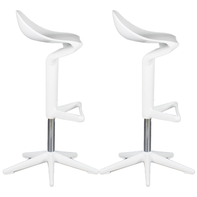 Dinning Room Modern Plastic Barstool Rotating Lifting Macron Bar Stool with Backrests White 2 Piece Set Clearhalo 'Bar Furniture' 'Bar Stools' 'bar_stools' 'furn' 'furn_bar_stools' 'furniture_bar_stools' 'Kitchen & Dining Furniture' 'kitchen&dining_furn' 'kitchen' 'kitchen_furn' Furniture' 4290244