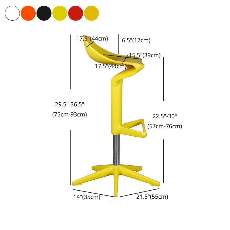 Dinning Room Modern Plastic Barstool Rotating Lifting Macron Bar Stool with Backrests Clearhalo 'Bar Furniture' 'Bar Stools' 'bar_stools' 'furn' 'furn_bar_stools' 'furniture_bar_stools' 'Kitchen & Dining Furniture' 'kitchen&dining_furn' 'kitchen' 'kitchen_furn' Furniture' 4290245