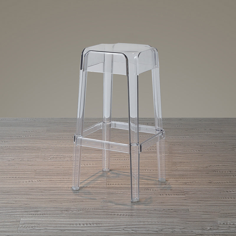 Nordic Style Stackable Barstool Transparent Plastic Bar Stool for Dinning Room Clear 1 Piece Bar Stool(30"H) Clearhalo 'Bar Furniture' 'Bar Stools' 'bar_stools' 'furn' 'furn_bar_stools' 'furniture_bar_stools' 'Kitchen & Dining Furniture' 'kitchen&dining_furn' 'kitchen' 'kitchen_furn' Furniture' 4290248