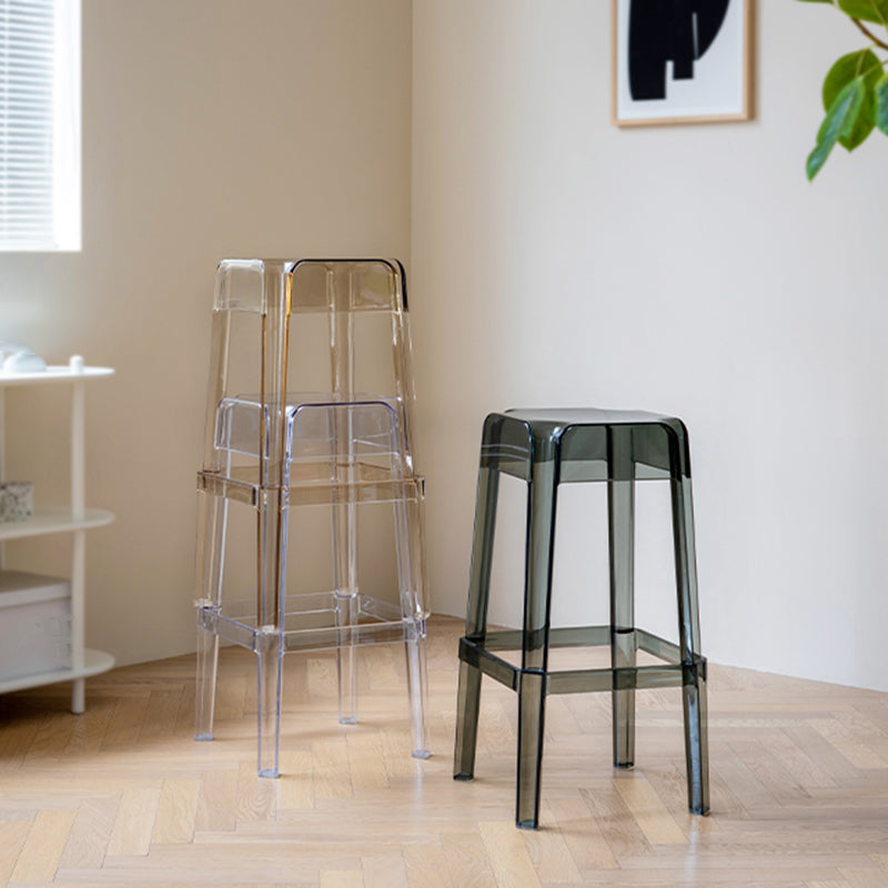 Nordic Style Stackable Barstool Transparent Plastic Bar Stool for Dinning Room Clearhalo 'Bar Furniture' 'Bar Stools' 'bar_stools' 'furn' 'furn_bar_stools' 'furniture_bar_stools' 'Kitchen & Dining Furniture' 'kitchen&dining_furn' 'kitchen' 'kitchen_furn' Furniture' 4290251