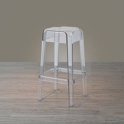 Nordic Style Stackable Barstool Transparent Plastic Bar Stool for Dinning Room Clear 1 Piece Counter Stool(26"H) Clearhalo 'Bar Furniture' 'Bar Stools' 'bar_stools' 'furn' 'furn_bar_stools' 'furniture_bar_stools' 'Kitchen & Dining Furniture' 'kitchen&dining_furn' 'kitchen' 'kitchen_furn' Furniture' 4290255