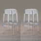 Nordic Style Stackable Barstool Transparent Plastic Bar Stool for Dinning Room Clear 2 Piece Set Counter Stool(26"H) Clearhalo 'Bar Furniture' 'Bar Stools' 'bar_stools' 'furn' 'furn_bar_stools' 'furniture_bar_stools' 'Kitchen & Dining Furniture' 'kitchen&dining_furn' 'kitchen' 'kitchen_furn' Furniture' 4290256