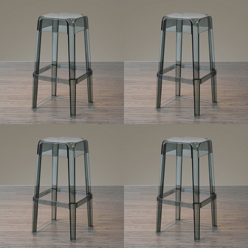 Nordic Style Stackable Barstool Transparent Plastic Bar Stool for Dinning Room Smoke Gray 4 Piece Set Bar Stool(30"H) Clearhalo 'Bar Furniture' 'Bar Stools' 'bar_stools' 'furn' 'furn_bar_stools' 'furniture_bar_stools' 'Kitchen & Dining Furniture' 'kitchen&dining_furn' 'kitchen' 'kitchen_furn' Furniture' 4290258
