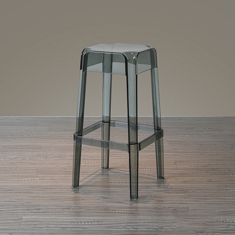 Nordic Style Stackable Barstool Transparent Plastic Bar Stool for Dinning Room Smoke Gray 1 Piece Bar Stool(30"H) Clearhalo 'Bar Furniture' 'Bar Stools' 'bar_stools' 'furn' 'furn_bar_stools' 'furniture_bar_stools' 'Kitchen & Dining Furniture' 'kitchen&dining_furn' 'kitchen' 'kitchen_furn' Furniture' 4290261