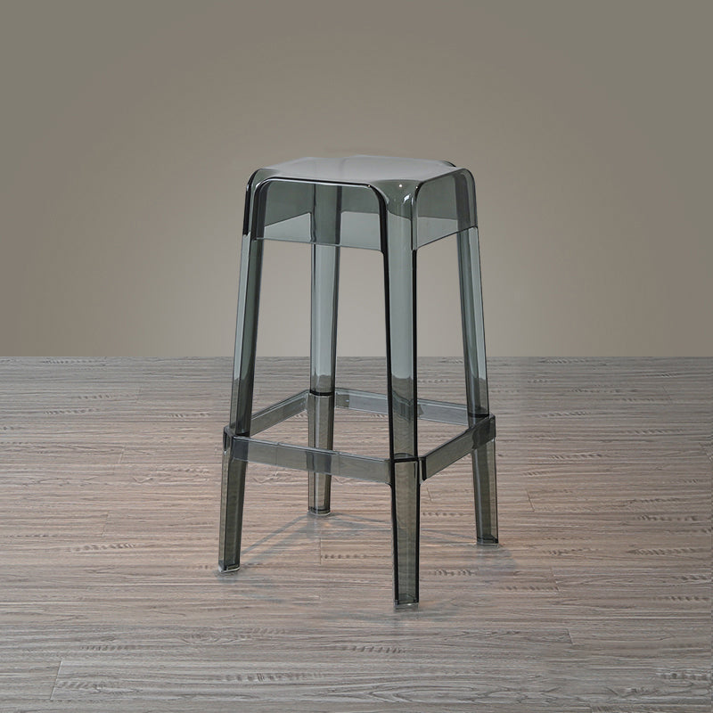 Nordic Style Stackable Barstool Transparent Plastic Bar Stool for Dinning Room Smoke Gray 1 Piece Counter Stool(26"H) Clearhalo 'Bar Furniture' 'Bar Stools' 'bar_stools' 'furn' 'furn_bar_stools' 'furniture_bar_stools' 'Kitchen & Dining Furniture' 'kitchen&dining_furn' 'kitchen' 'kitchen_furn' Furniture' 4290265