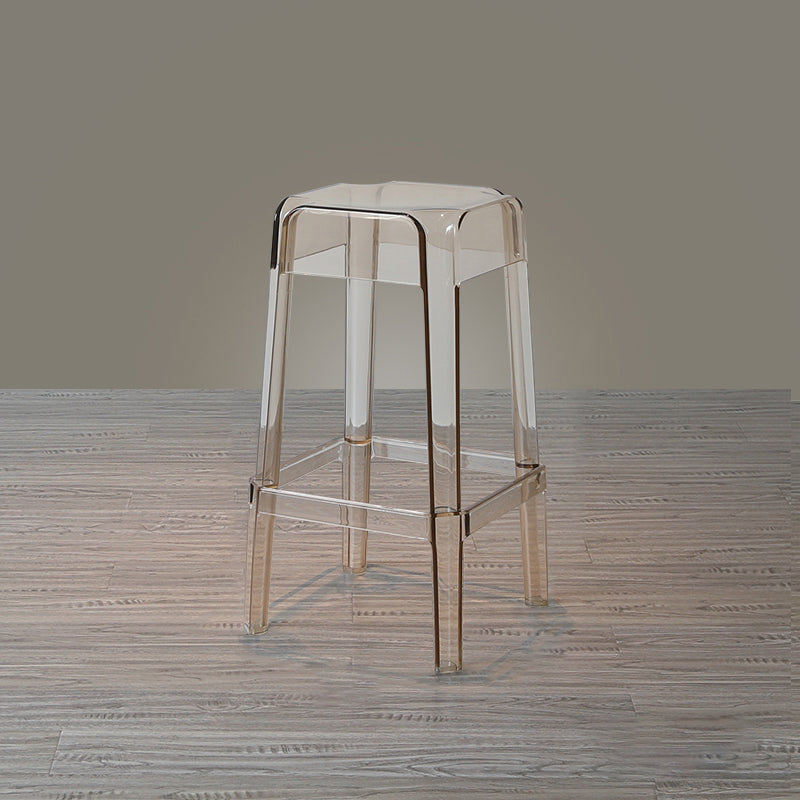Nordic Style Stackable Barstool Transparent Plastic Bar Stool for Dinning Room Amber 1 Piece Counter Stool(26"H) Clearhalo 'Bar Furniture' 'Bar Stools' 'bar_stools' 'furn' 'furn_bar_stools' 'furniture_bar_stools' 'Kitchen & Dining Furniture' 'kitchen&dining_furn' 'kitchen' 'kitchen_furn' Furniture' 4290268