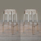 Nordic Style Stackable Barstool Transparent Plastic Bar Stool for Dinning Room Amber 2 Piece Set Counter Stool(26"H) Clearhalo 'Bar Furniture' 'Bar Stools' 'bar_stools' 'furn' 'furn_bar_stools' 'furniture_bar_stools' 'Kitchen & Dining Furniture' 'kitchen&dining_furn' 'kitchen' 'kitchen_furn' Furniture' 4290269