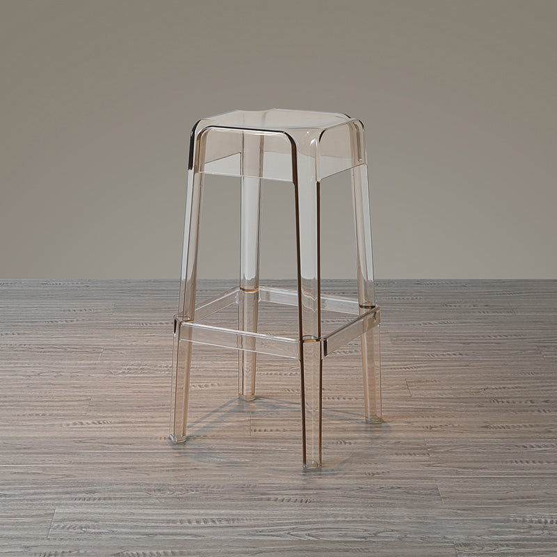 Nordic Style Stackable Barstool Transparent Plastic Bar Stool for Dinning Room Amber 1 Piece Bar Stool(30"H) Clearhalo 'Bar Furniture' 'Bar Stools' 'bar_stools' 'furn' 'furn_bar_stools' 'furniture_bar_stools' 'Kitchen & Dining Furniture' 'kitchen&dining_furn' 'kitchen' 'kitchen_furn' Furniture' 4290271