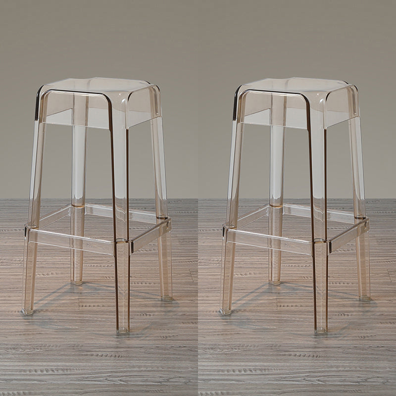 Nordic Style Stackable Barstool Transparent Plastic Bar Stool for Dinning Room Amber 2 Piece Set Bar Stool(30"H) Clearhalo 'Bar Furniture' 'Bar Stools' 'bar_stools' 'furn' 'furn_bar_stools' 'furniture_bar_stools' 'Kitchen & Dining Furniture' 'kitchen&dining_furn' 'kitchen' 'kitchen_furn' Furniture' 4290272
