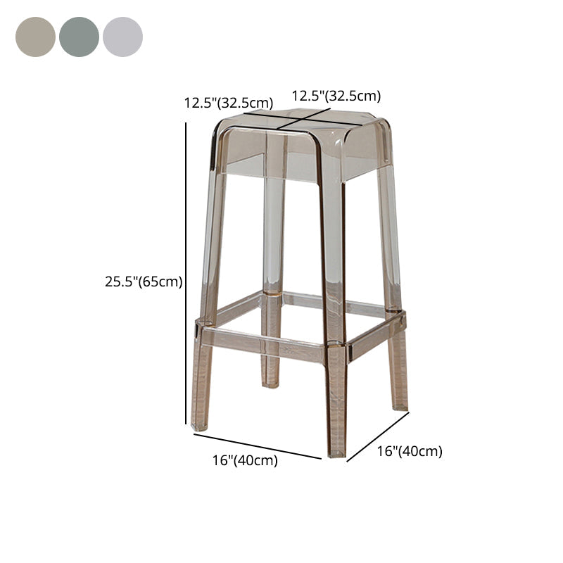 Nordic Style Stackable Barstool Transparent Plastic Bar Stool for Dinning Room Clearhalo 'Bar Furniture' 'Bar Stools' 'bar_stools' 'furn' 'furn_bar_stools' 'furniture_bar_stools' 'Kitchen & Dining Furniture' 'kitchen&dining_furn' 'kitchen' 'kitchen_furn' Furniture' 4290273