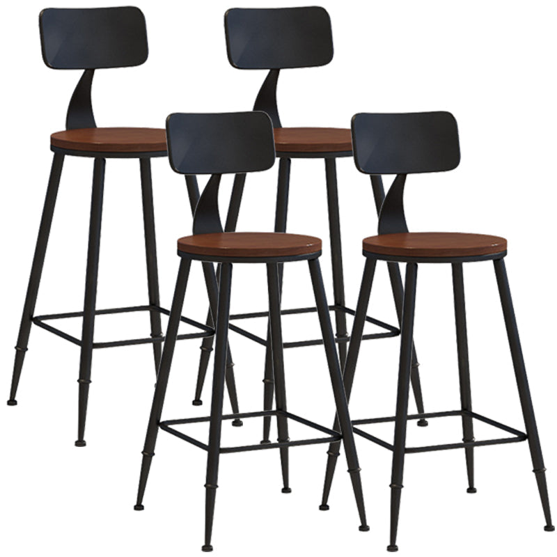 Industrial Style Barstool Indoor Metal 4 Legs Bar Stool for Coffee Shop 4 Piece Set Non-Upholstered Counter Stool(26"H) Clearhalo 'Bar Furniture' 'Bar Stools' 'bar_stools' 'furn' 'furn_bar_stools' 'furniture_bar_stools' 'Kitchen & Dining Furniture' 'kitchen&dining_furn' 'kitchen' 'kitchen_furn' Furniture' 4290276