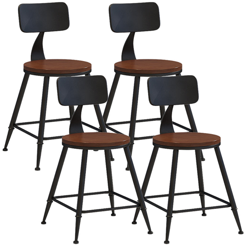 Industrial Style Barstool Indoor Metal 4 Legs Bar Stool for Coffee Shop 4 Piece Set Non-Upholstered Short Stool(18"H) Clearhalo 'Bar Furniture' 'Bar Stools' 'bar_stools' 'furn' 'furn_bar_stools' 'furniture_bar_stools' 'Kitchen & Dining Furniture' 'kitchen&dining_furn' 'kitchen' 'kitchen_furn' Furniture' 4290281