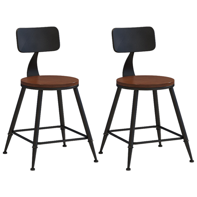 Industrial Style Barstool Indoor Metal 4 Legs Bar Stool for Coffee Shop 2 Piece Set Non-Upholstered Short Stool(18"H) Clearhalo 'Bar Furniture' 'Bar Stools' 'bar_stools' 'furn' 'furn_bar_stools' 'furniture_bar_stools' 'Kitchen & Dining Furniture' 'kitchen&dining_furn' 'kitchen' 'kitchen_furn' Furniture' 4290285