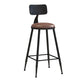 Industrial Style Barstool Indoor Metal 4 Legs Bar Stool for Coffee Shop 1 Piece Upholstered Counter Stool(26"H) Clearhalo 'Bar Furniture' 'Bar Stools' 'bar_stools' 'furn' 'furn_bar_stools' 'furniture_bar_stools' 'Kitchen & Dining Furniture' 'kitchen&dining_furn' 'kitchen' 'kitchen_furn' Furniture' 4290289
