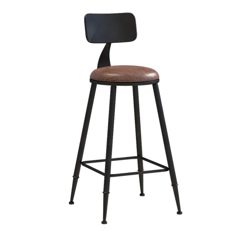Industrial Style Barstool Indoor Metal 4 Legs Bar Stool for Coffee Shop 1 Piece Upholstered Counter Stool(26"H) Clearhalo 'Bar Furniture' 'Bar Stools' 'bar_stools' 'furn' 'furn_bar_stools' 'furniture_bar_stools' 'Kitchen & Dining Furniture' 'kitchen&dining_furn' 'kitchen' 'kitchen_furn' Furniture' 4290289